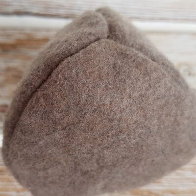 Sustainable organic dog toy made from natural materials - ball grey-brown small