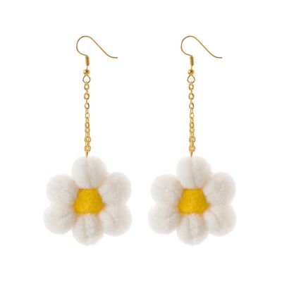 Daisy Pom Pom Earrings