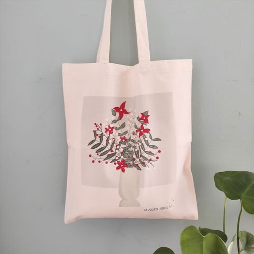 Tote bag coton bio bouquet de fleurs