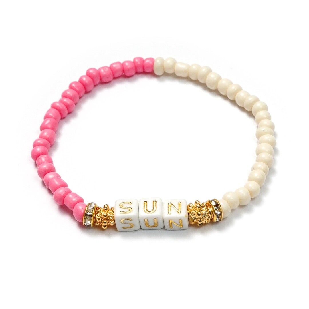 SOLE Bracciale Boho Bianco/Oro