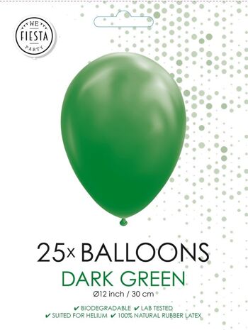 25 Ballons 12" vert foncé 2