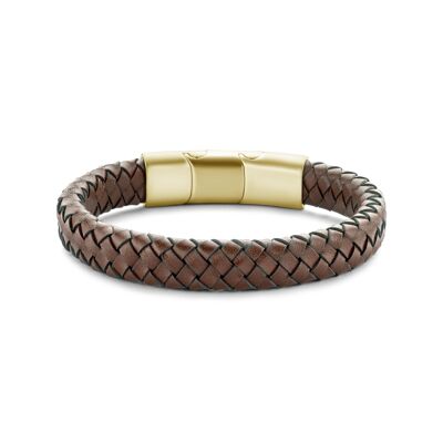 Bracciale in pelle testa di moro spazzolata ipg 21cm - 7FB-0520