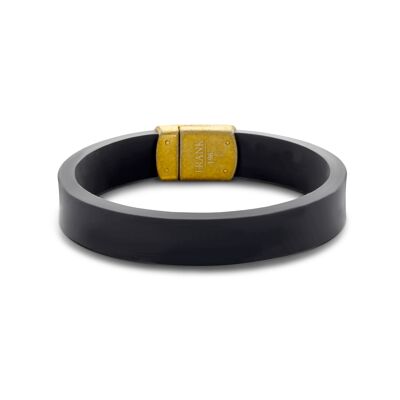 Bracelet black silicon ipg vintage 21cm - 7FB-0556