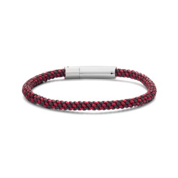 Bracelet corde noire et rouge ips finition mate 21cm - 7FB-0562 1