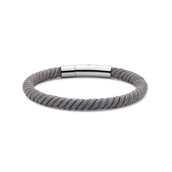 Bracelet corde grise ips finition mate 21cm - 7FB-0601 1