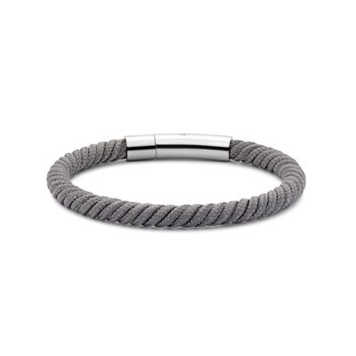 Bracelet grey rope ips matt finish 21cm - 7FB-0601