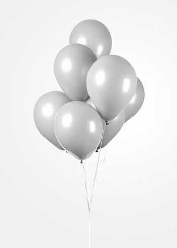 25 Ballons 12" gris froid 3