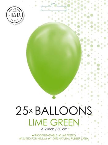 25 Ballons 12" vert lime 2