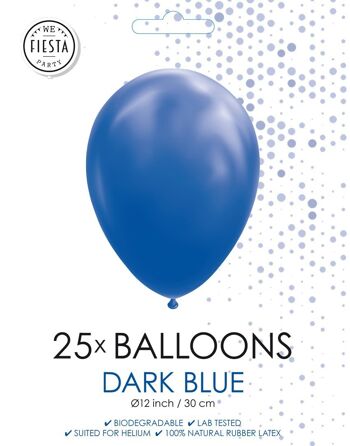 25 Ballons 12" bleu foncé 2