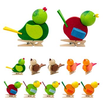 Oiseaux avec clip -6 couleurs différentes- 2