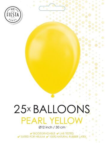 25 Ballons 12" jaune perle 2