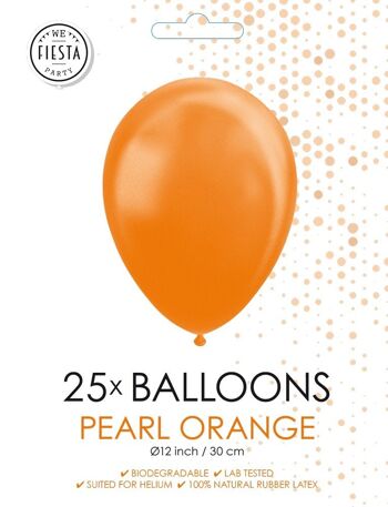 25 Ballons 12" orange nacré 2