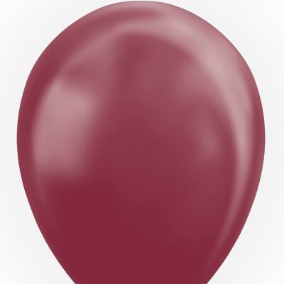 25 Balloons 12" metallic burgundy