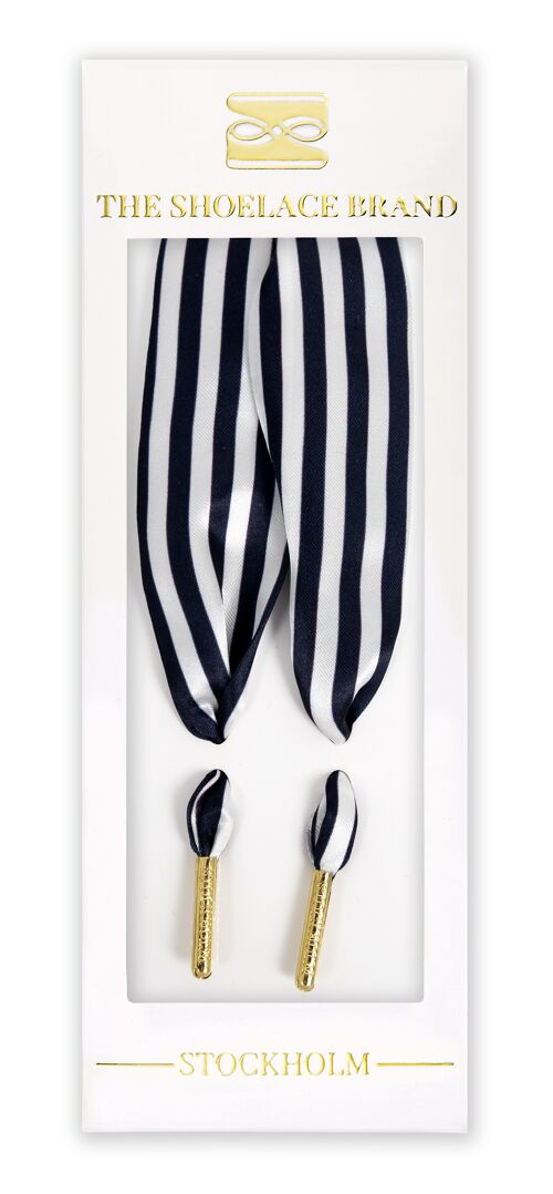 Navy Striped - Scarf Shoelaces