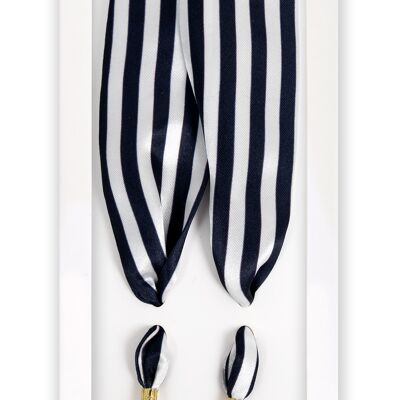 Navy Striped - Lacci delle scarpe della sciarpa