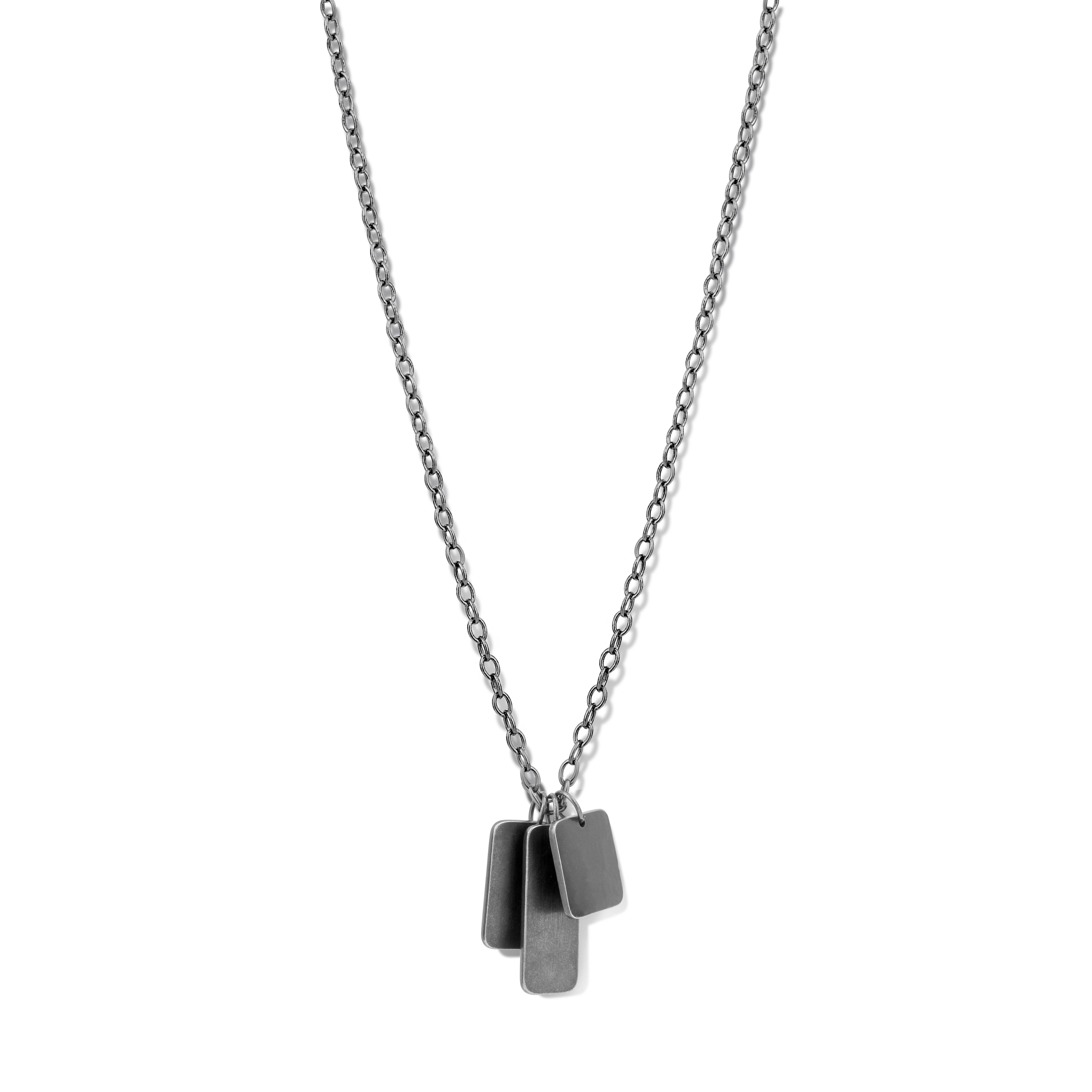 Collana con targhette in acciaio invecchiato 70cm - 7FN-0027