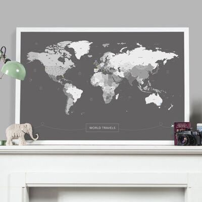 Large Classic World Map (Pinboard)