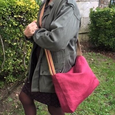 Sarah linen and ribbon satchel (NEW)