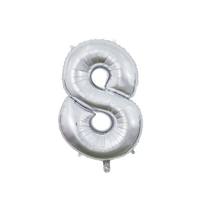 Foilballoon 26" No. 8 silver