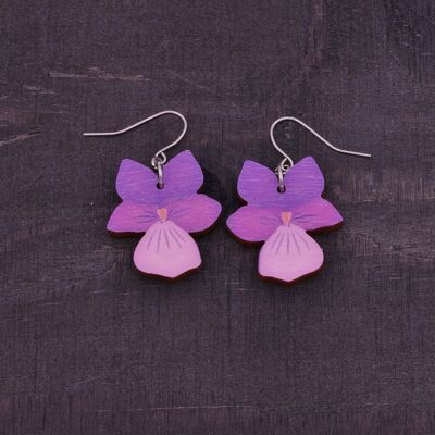 Boucles d'oreilles pensées Keto - violet