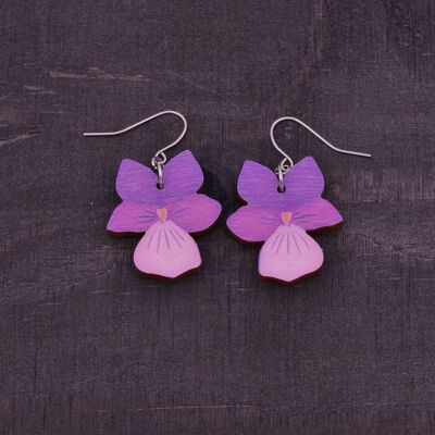 Keto pansy earrings - purple