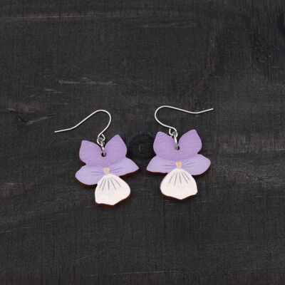 Keto pansy earrings - purple