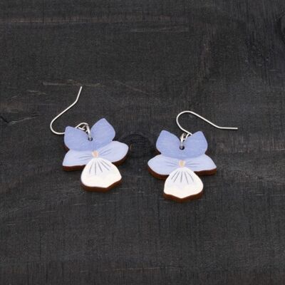 Keto pansy earrings - blue