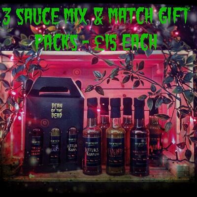 3 SAUCES FROM HELL GIFT PACK - Texas Chainsauce Massacre The Exsaucist Texas Chainsauce Massacre