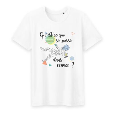 T-shirt homme Qu'est-ce qui se passe dans l'espace ? - Coton Bio - S - Blanc