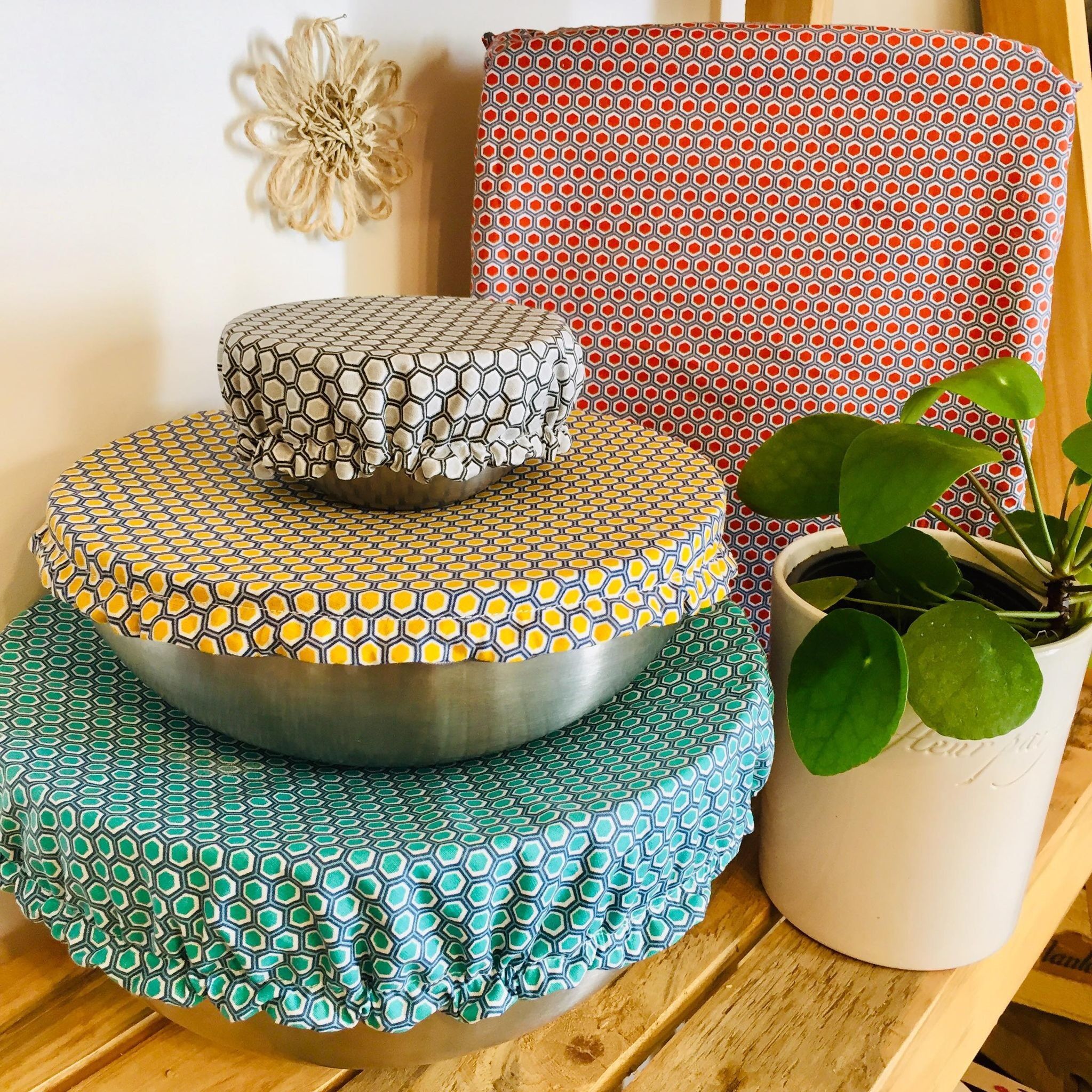 Kit 4 charlottes alimentaires lavables - Emballage alimentaire réutilisable - Zéro déchet