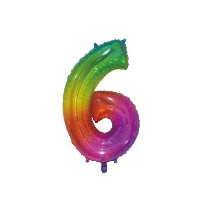 Foilballoon 30" No. 6 arcoiris transparente