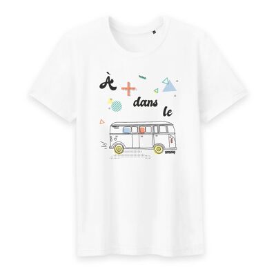 T-shirt homme A plus dans le bus - Coton Bio - L - Blanc