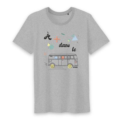 T-shirt homme A plus dans le bus - Coton Bio - XL - Gris
