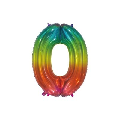 Foilballoon 30" n. 0 arcobaleno trasparente