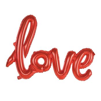 Ballon aluminium oneword 'LOVE' rouge 1