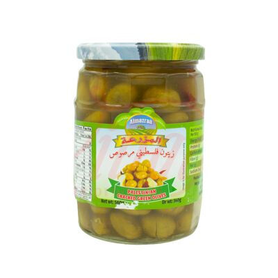 Cracked Green Olives by "Almazraa" - 560gr