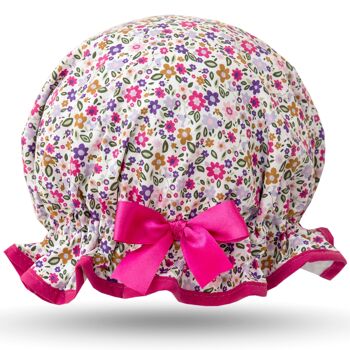 Bonnet de douche enfant fleurs confettis