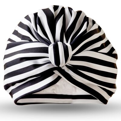 Stripey Black Drying Turban