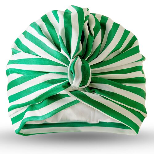 Stripey Green Drying Turban