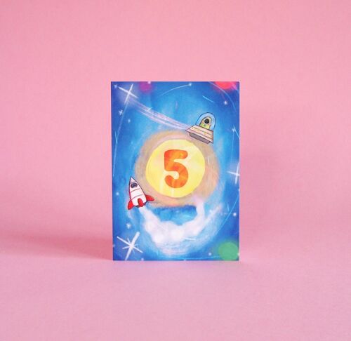 5th birthday - space cadet card