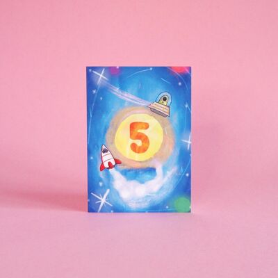 5th birthday - space cadet card