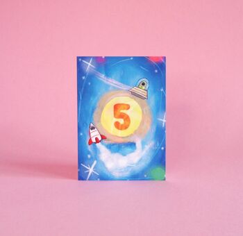 5e anniversaire - carte de cadet de l'espace