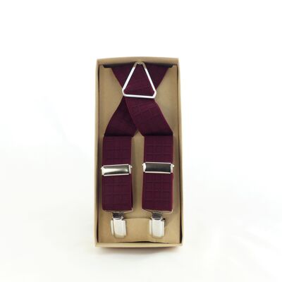 burgundy embossed square elastic braces