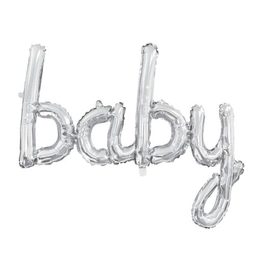 Foilballoon oneword 'BABY' silver