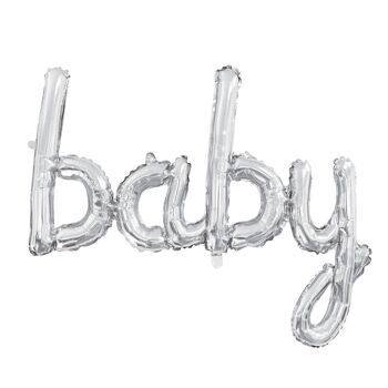 Ballon aluminium oneword 'BABY' argent 1