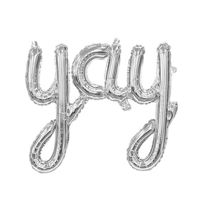 Ballon aluminium oneword 'YAY' argent