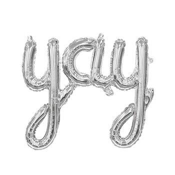 Ballon aluminium oneword 'YAY' argent 1