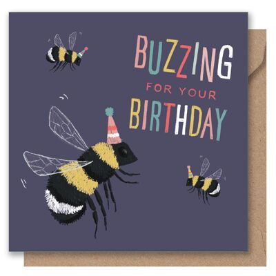 Greetings Cards - Buzzing Bee Birthday Card