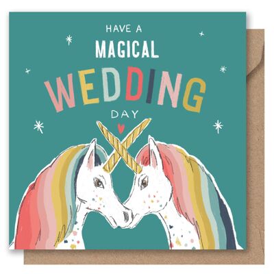 Greetings Card - Unicorn Magical Wedding