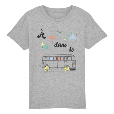 T-shirt enfant A plus dans le bus - Coton Bio - 3 à 14 ans - 5-6 ans - Gris